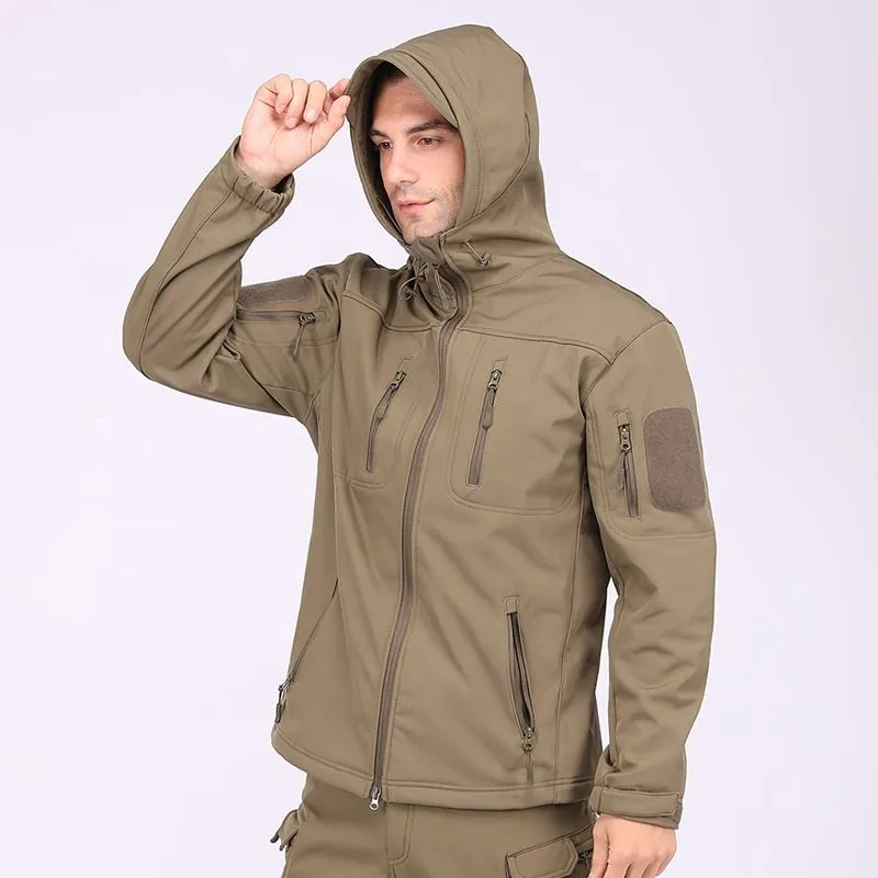 Softshell Winter Combat Fleece Jacket — Black view 4
