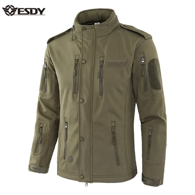 Windproof Softshell Tactical Jacket — Black view 3