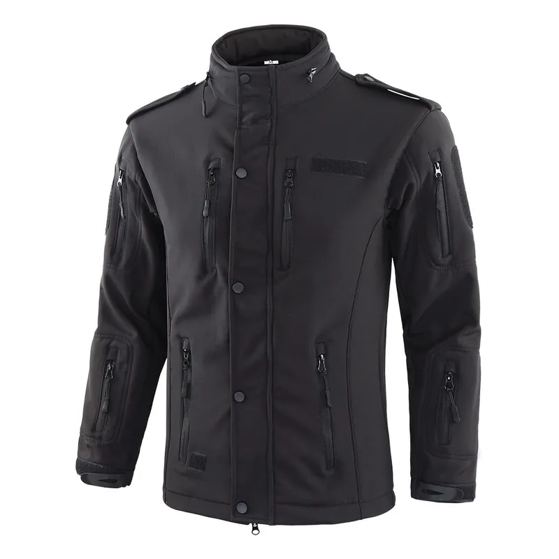 Windproof Softshell Tactical Jacket — Black view 5