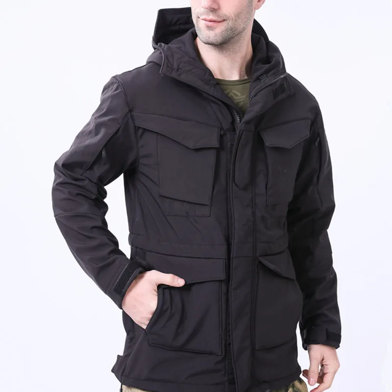 Windbreaker Combat Fleece Jacket — Black view 2