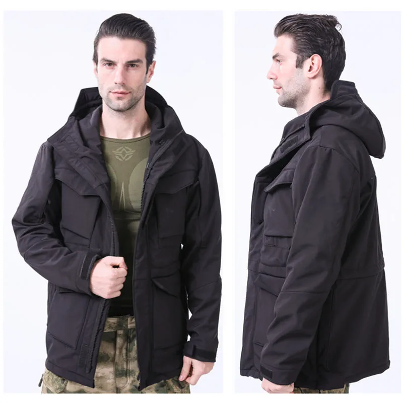 Windbreaker Combat Fleece Jacket — Black view 3