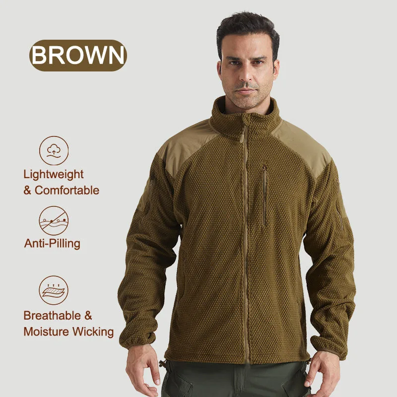 Waffle Fleece Outdoor Tactical Jacket — Black — Tactical Clothing