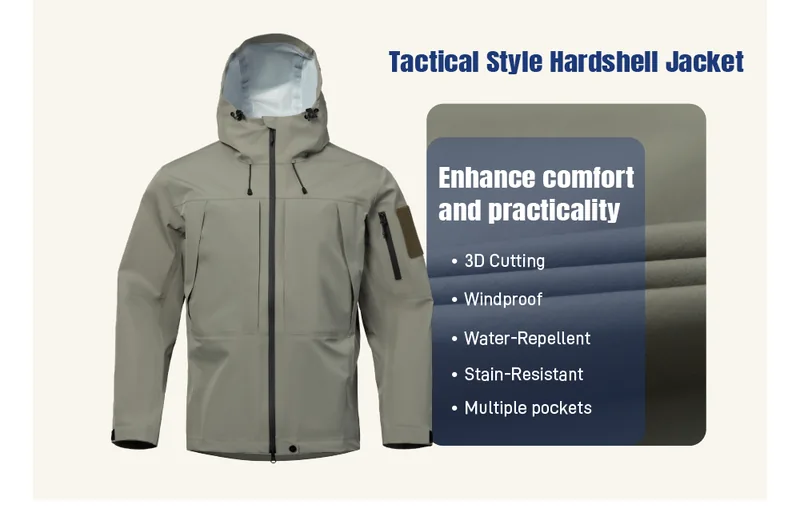 Zip-Up Safari Waterproof Jacket — Black view 2