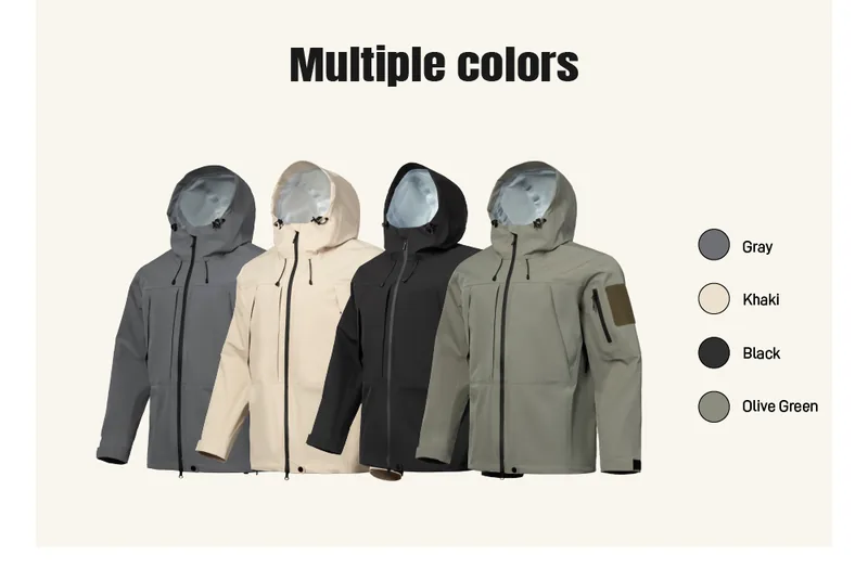 Zip-Up Safari Waterproof Jacket — Black view 5