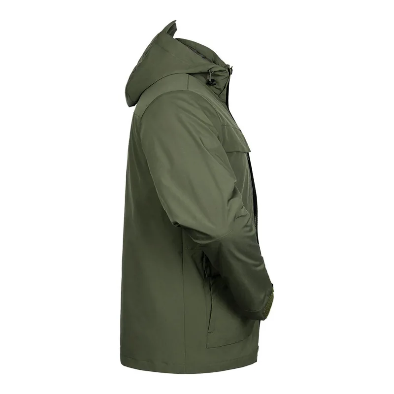 Lightweight Waterproof Hooded Rain Jacket — Black view 5
