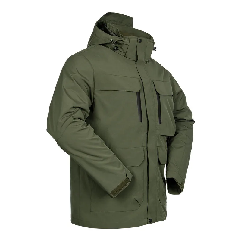 Lightweight Waterproof Hooded Rain Jacket — Black view 6