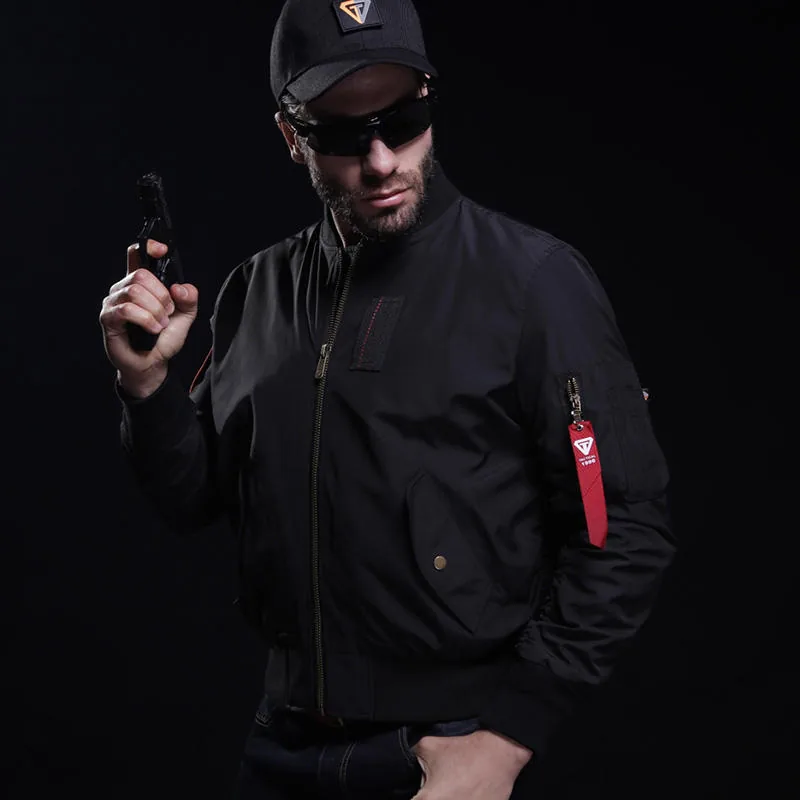 Nylon Bomber Tactical Jacket — Black view 5