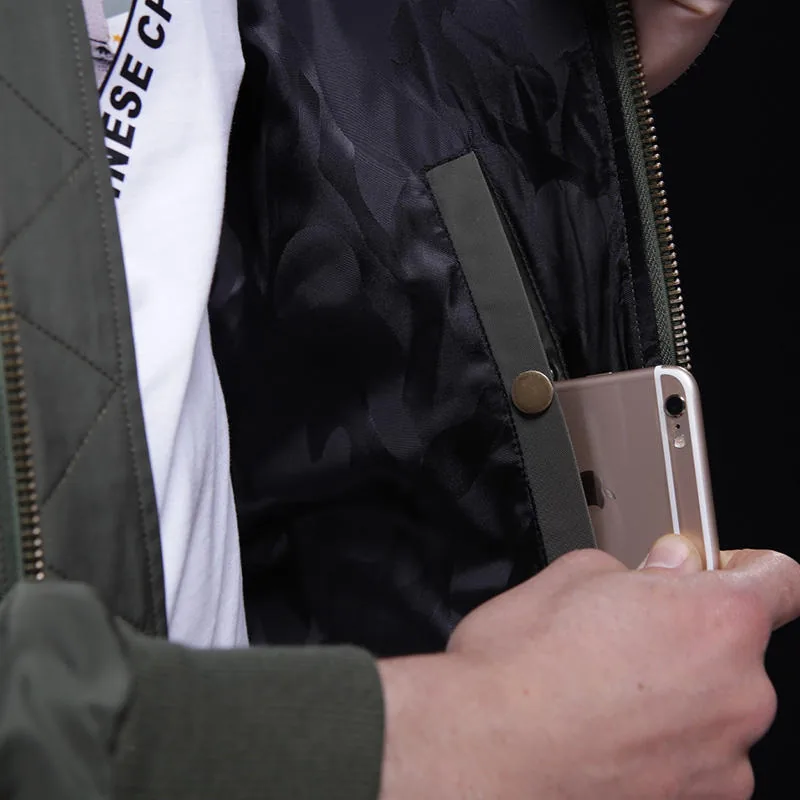 Nylon Bomber Tactical Jacket — Black view 6