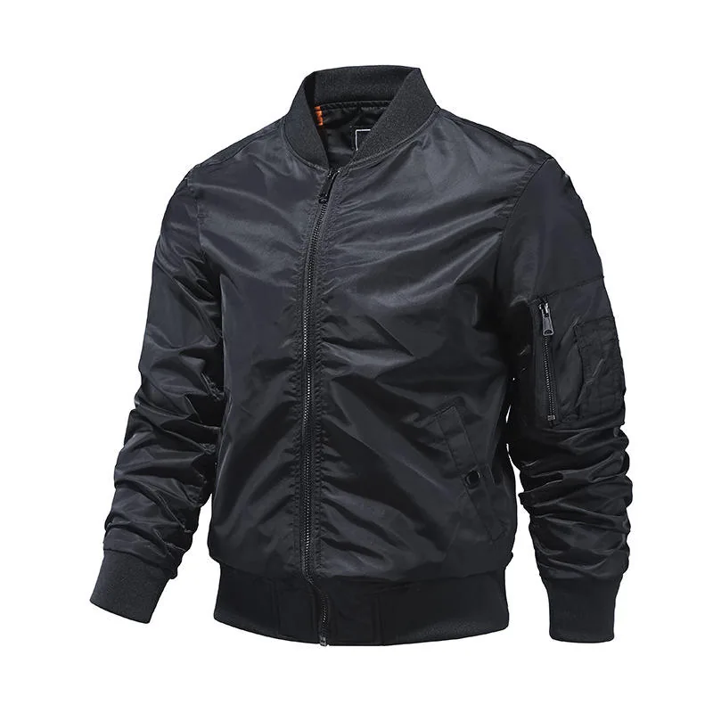 Custom Logo Baseball Flight Jacket — Blue — Tactical Clothing
