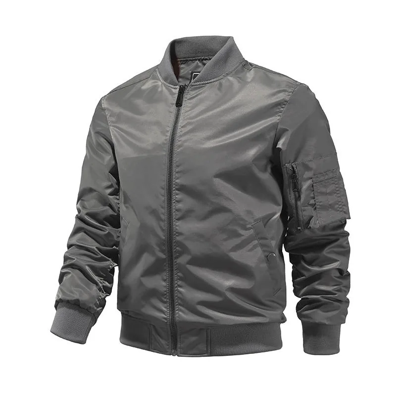 Custom Logo Baseball Flight Jacket — Blue view 2