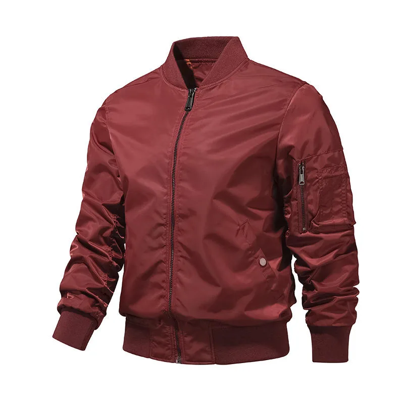 Custom Logo Baseball Flight Jacket — Blue view 5