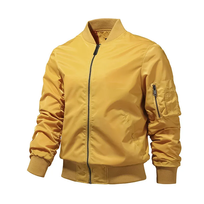 Custom Logo Baseball Flight Jacket — Blue view 6