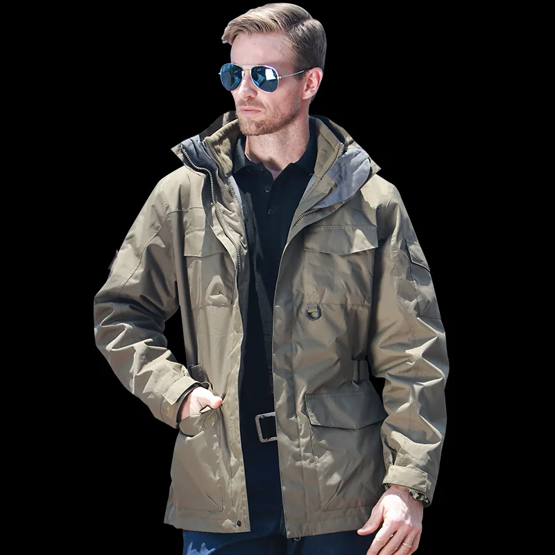 3-in-1 Winter Waterproof Snow Jacket — Khaki — Tactical Clothing