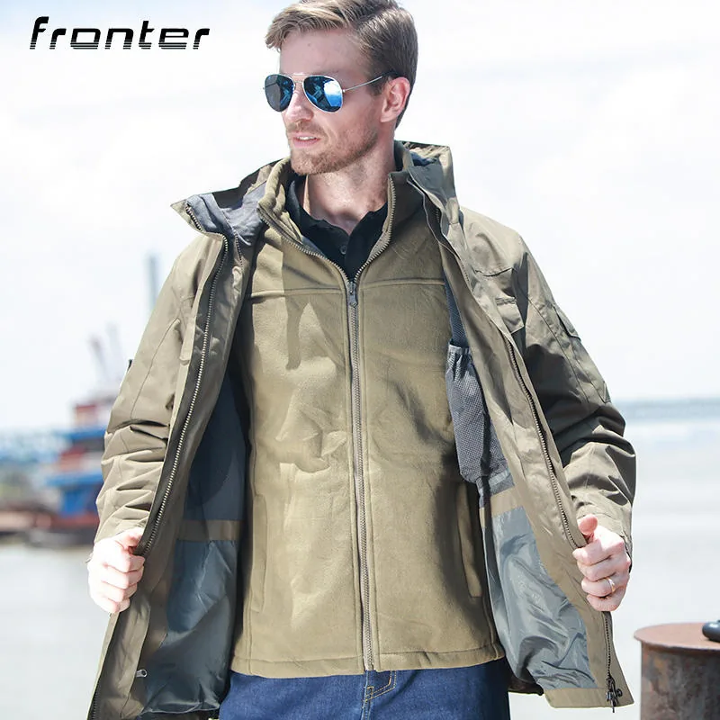 3-in-1 Winter Waterproof Snow Jacket — Khaki view 2