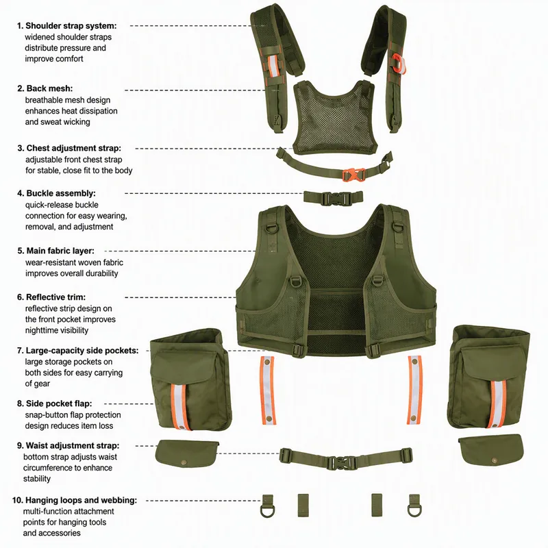 Lightweight Adjustable Spring Hunting Vest with Multi-Pockets view 4
