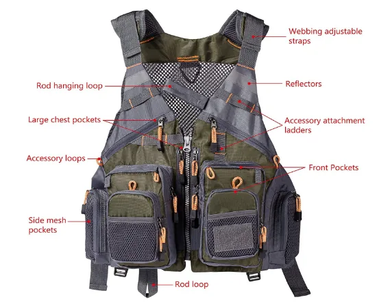 Lightweight Unisex Strap Fishing Vest (Adjustable) view 3