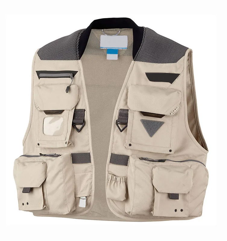 Mens Multi-Pocket Cargo Fly Fishing Vest with Zipper — Tactical Clothing
