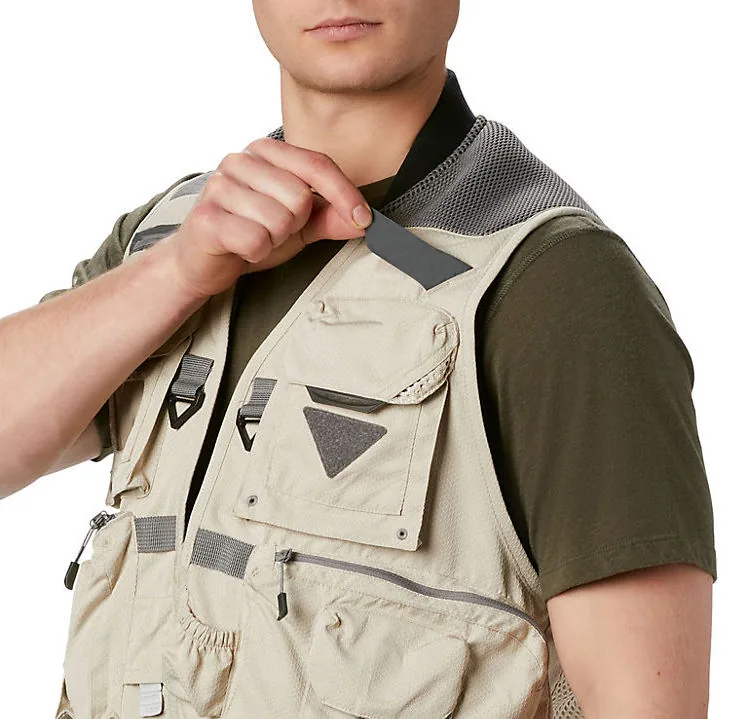 Mens Multi-Pocket Cargo Fly Fishing Vest with Zipper view 3