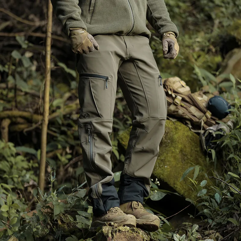 Stretch Soft Shell Tactical Cargo Pants — Black view 2