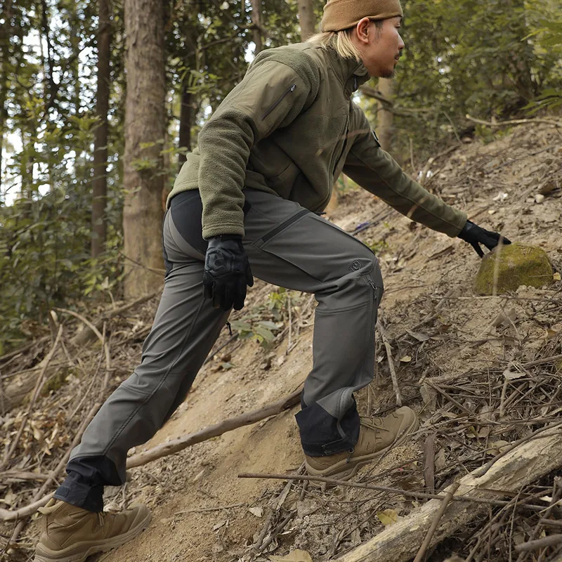 Stretch Soft Shell Tactical Cargo Pants — Black view 3