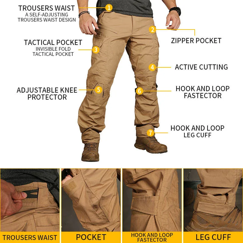 Lightweight Tactical Combat Training Pants — Black view 4