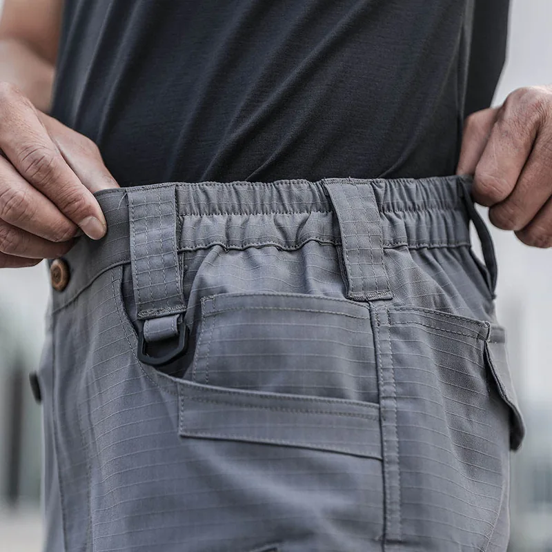 Stretchable Lightweight Tactical Shorts — Black view 4