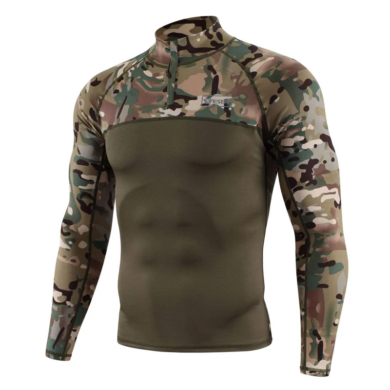 Quick Dry Long Sleeve Tactical Hunting Shirt — Black view 3