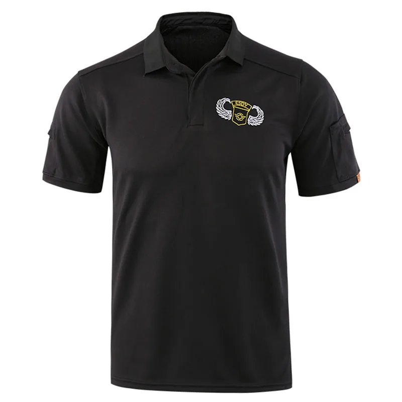 Outdoor Hiking Tactical Polo T-Shirt — Black — Tactical Clothing