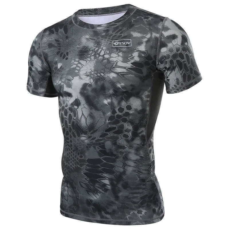 Camouflage Hiking Short Sleeve T-Shirt — Camo view 3
