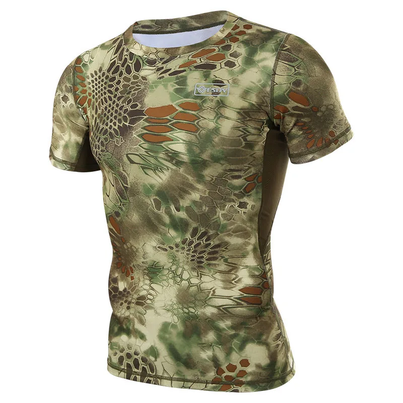 Camouflage Hiking Short Sleeve T-Shirt — Camo view 4