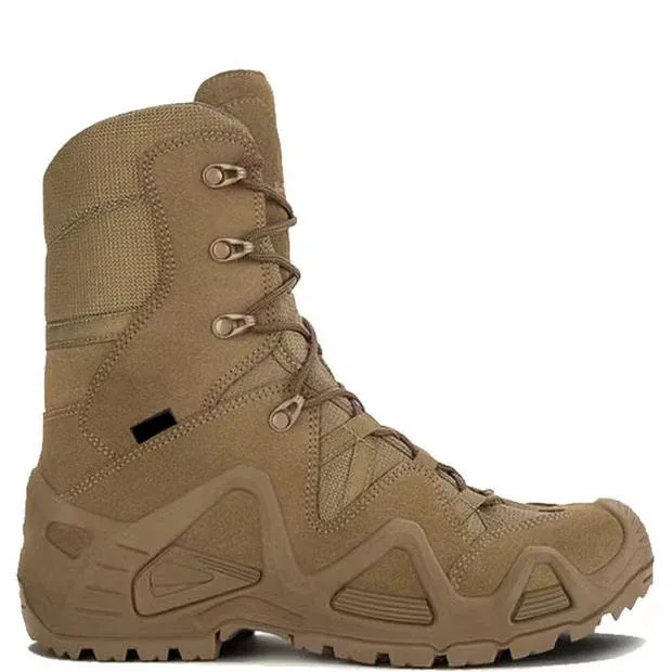 High Top Brown Leather Boots — Brown view 4