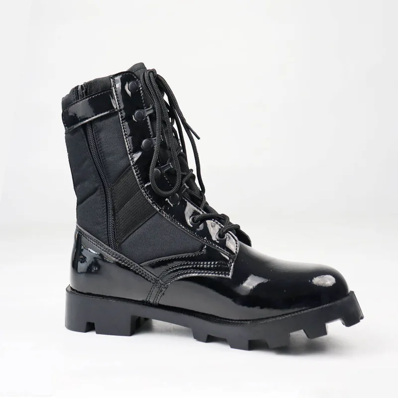 Panama Vibram-Style Rubber Sole Tactical Boots — Black view 2