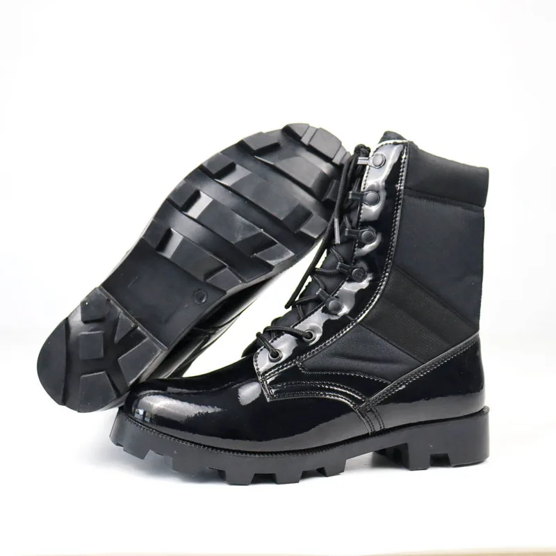 Panama Vibram-Style Rubber Sole Tactical Boots — Black view 5