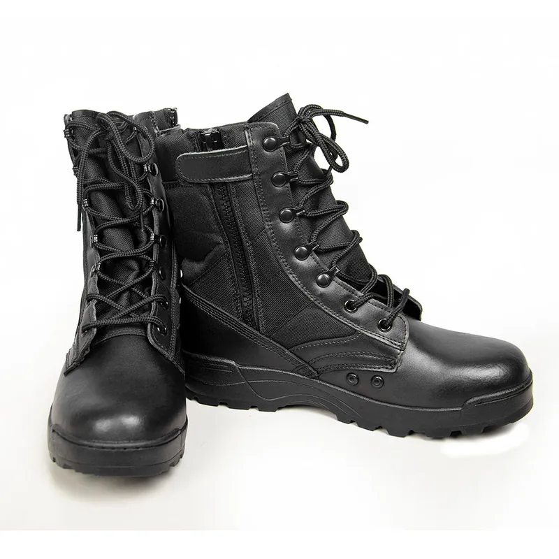 Men Outdoor Tactical Combat Boots — Black view 2