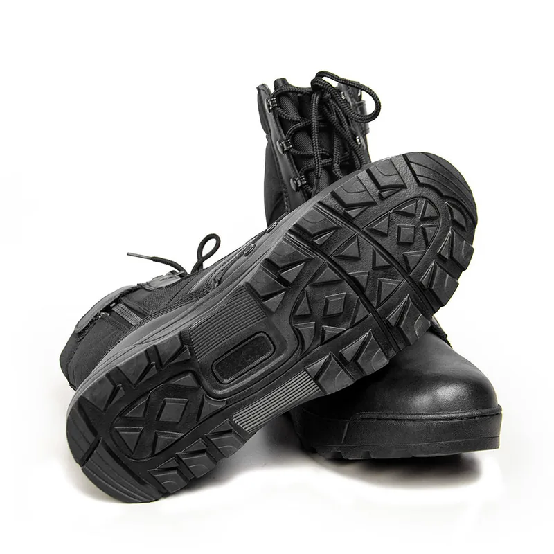 Men Outdoor Tactical Combat Boots — Black view 4