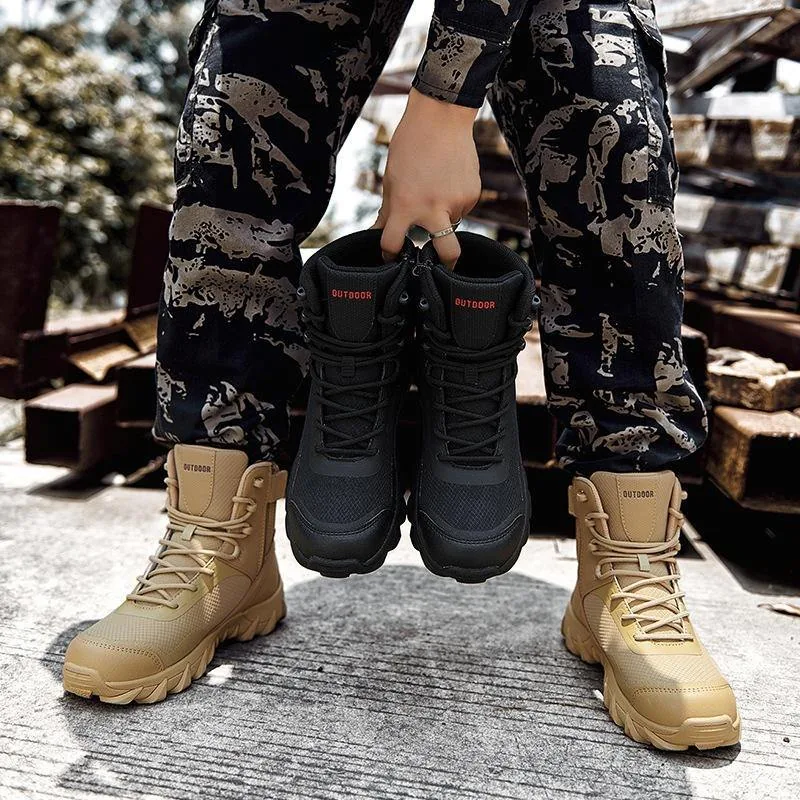 Factory Speed Lace Tactical Combat Training Boots — Black view 2