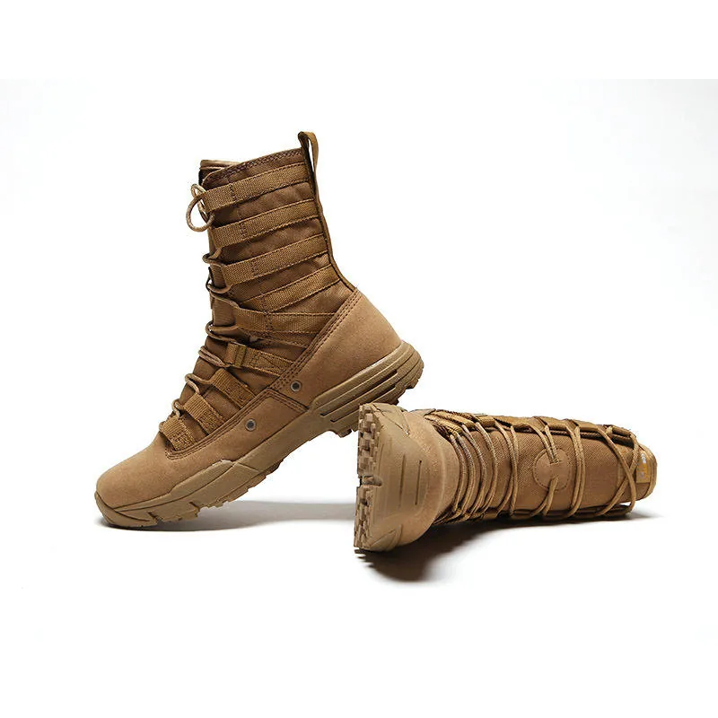 Genuine Leather High Top Marine Combat Boots — Black view 3