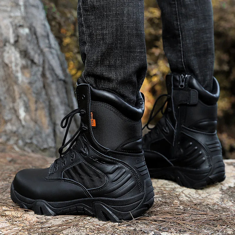 Desert Combat Boot with Side Zip — Tan view 4