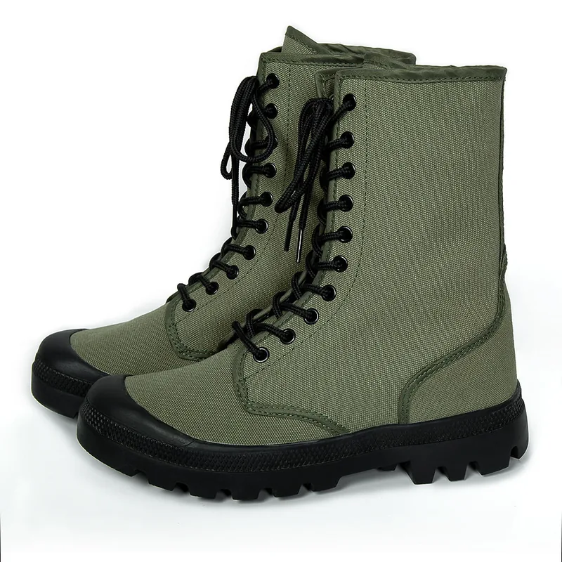 High-Top Canvas Tactical Combat Boots — OD Green — Tactical Footwear
