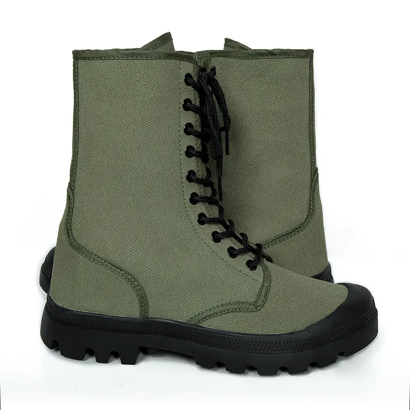 High-Top Canvas Tactical Combat Boots — OD Green view 2