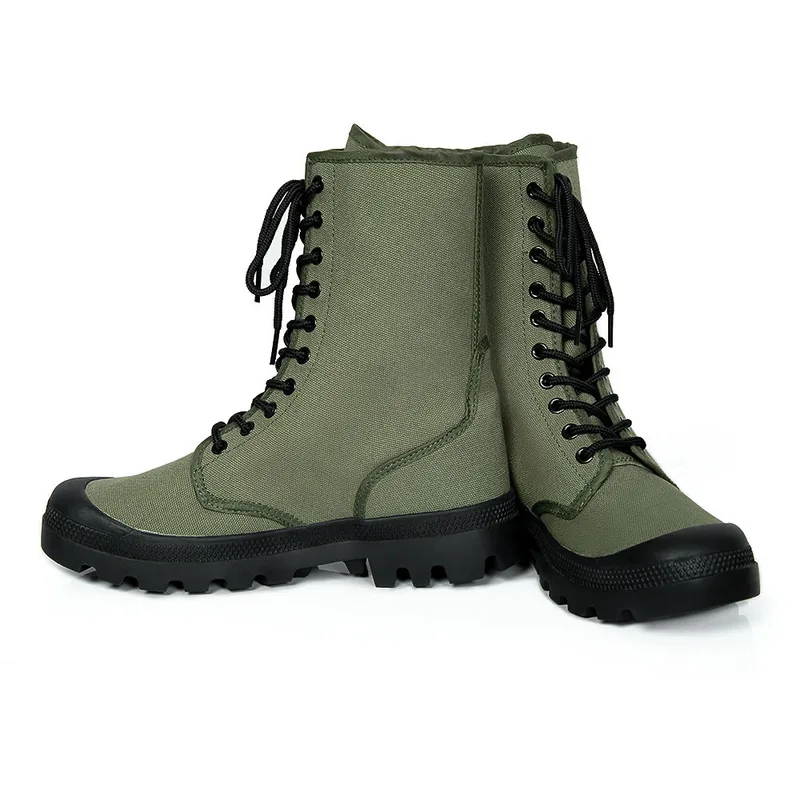 High-Top Canvas Tactical Combat Boots — OD Green view 5