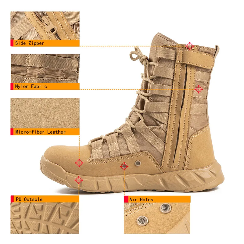 Desert Combat Boots Air Cushion — Khaki view 2