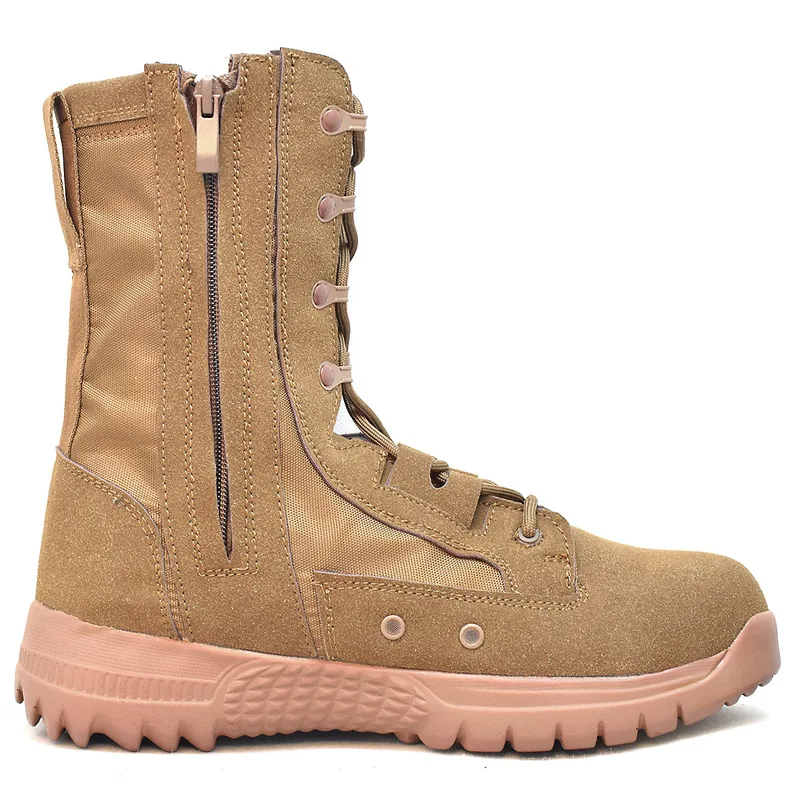 Dark Brown Winter Tactical Combat Boots — Brown view 2