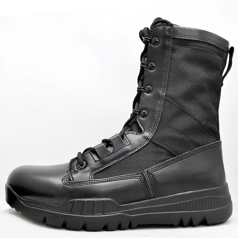 Dark Brown Winter Tactical Combat Boots — Brown view 5