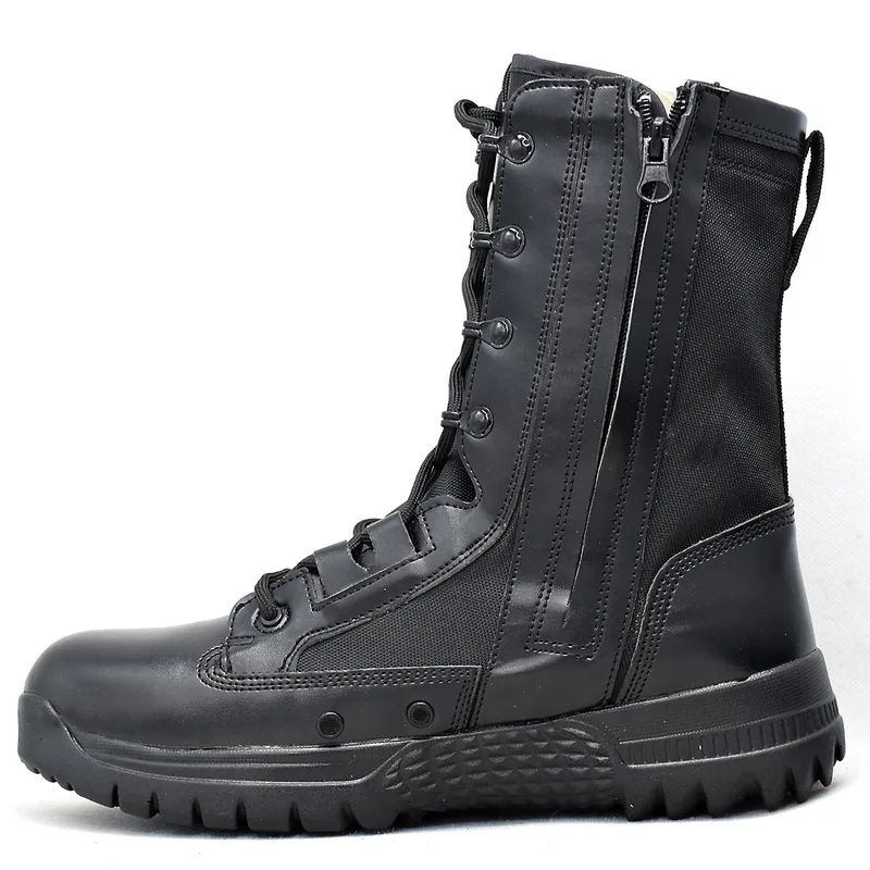 Dark Brown Winter Tactical Combat Boots — Brown view 6
