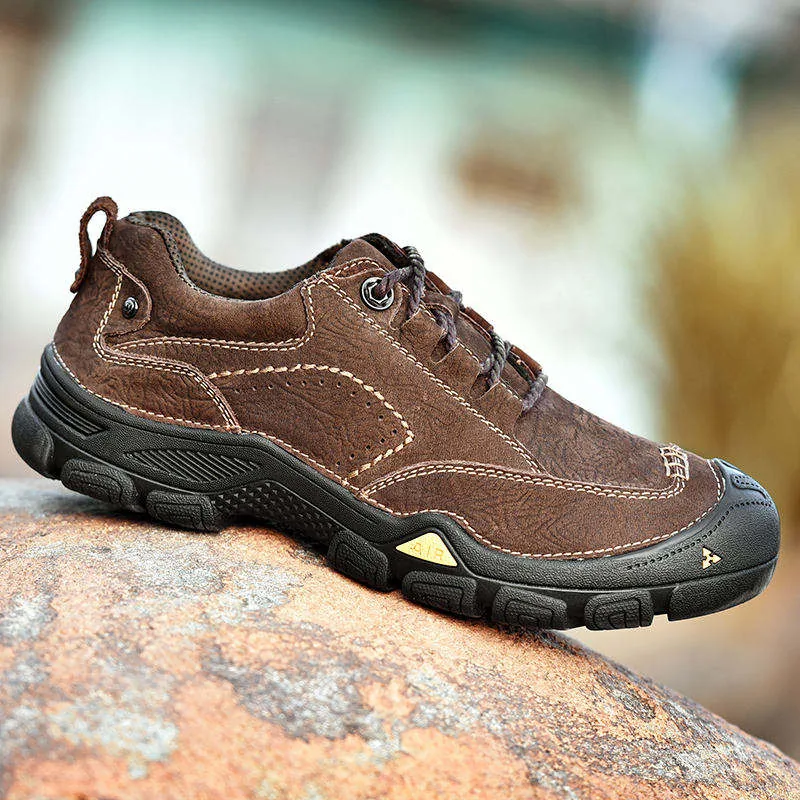 Four Seasons Waterproof Leather Boots — Black view 4