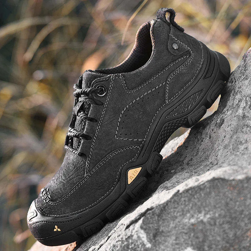 Four Seasons Waterproof Leather Boots — Black view 6