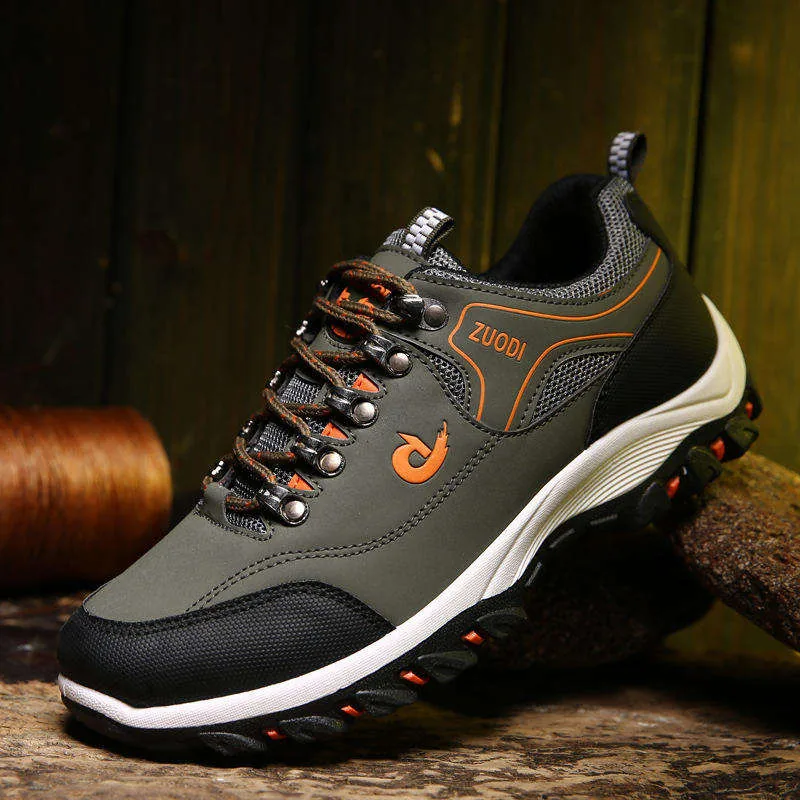 OEM Custom Plus Size Hiking Shoes — Black view 2