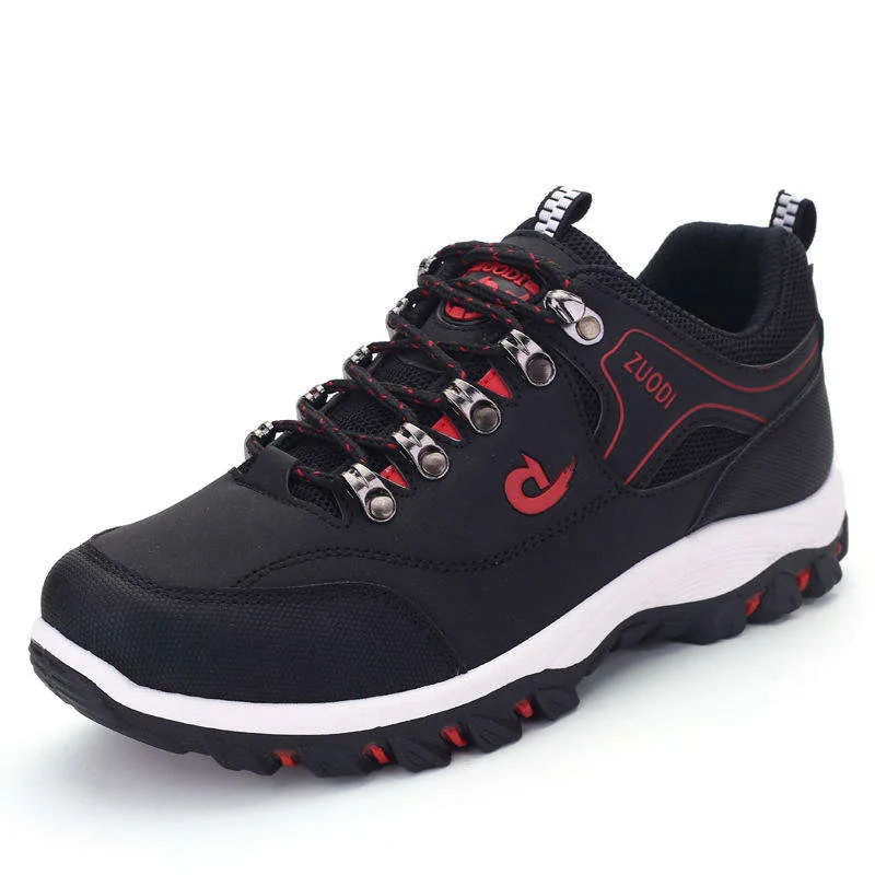 OEM Custom Plus Size Hiking Shoes — Black view 3