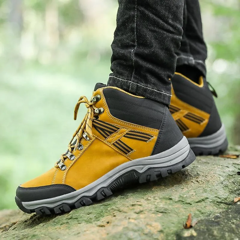 High Top Wear-Resistant Hiking Boots — Black view 4